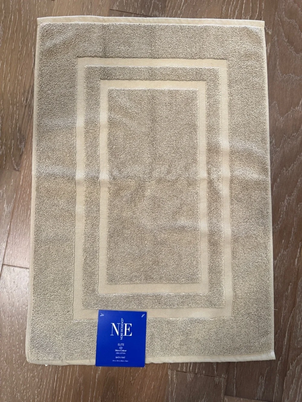 Neutral Beige Door Mat with Double-Frame Design 20x30 Absorbent